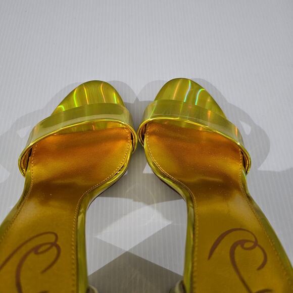 Sam Edelman Yaro Block Heel Sandal Womens 8 Metallic Gold Evening Wedding Party - Picture 10 of 13